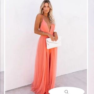 Vici Collection Petal Dust Maxi Dress- Apricot